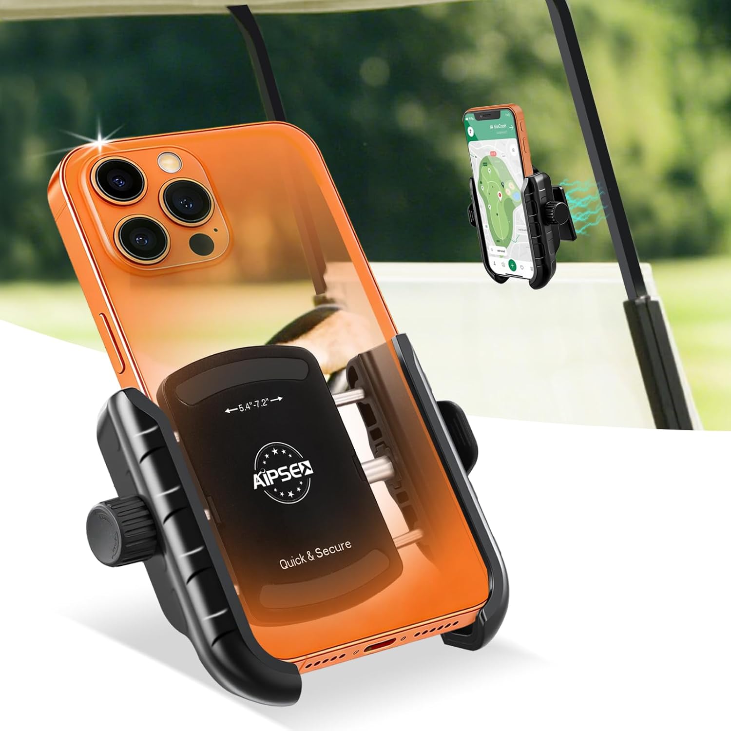 Golf Cart Phone Holder, Strong Magnetic Phone Holder for Golf Cart Universal for Most Cell Phone, Golf Cart Phone Mount Compatible with EZGO/Club Car/Yamaha, Hold Firmly, Install in Seconds
