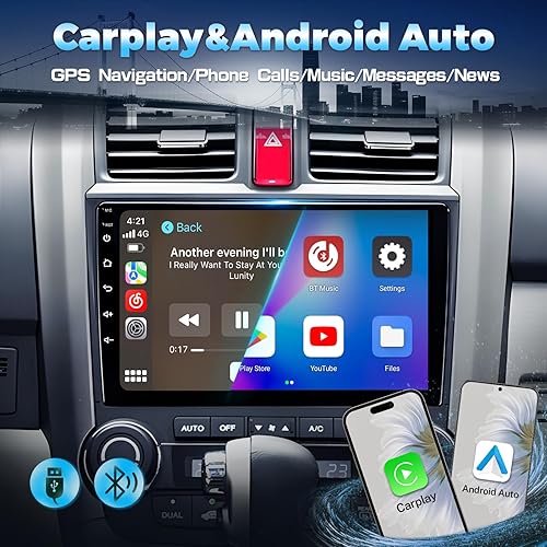 Miniatura 3 de Radio de coche de 8 núcleos para Honda CRV 2007-2011 con Carplay Android actualización automática de 9 pulgadas pantalla táctil Buletooth estéreo