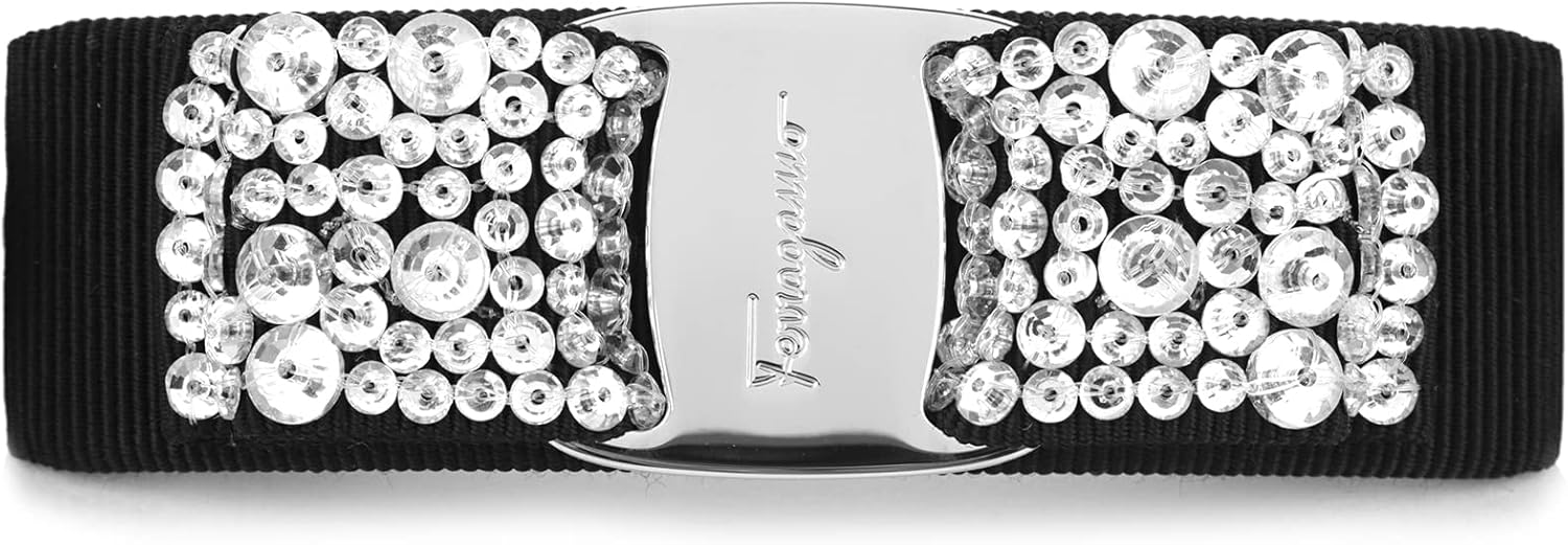 FERRAGAMO フェラガモ バレッタ 342759 524894 FERM CRYSTAL バレッタ