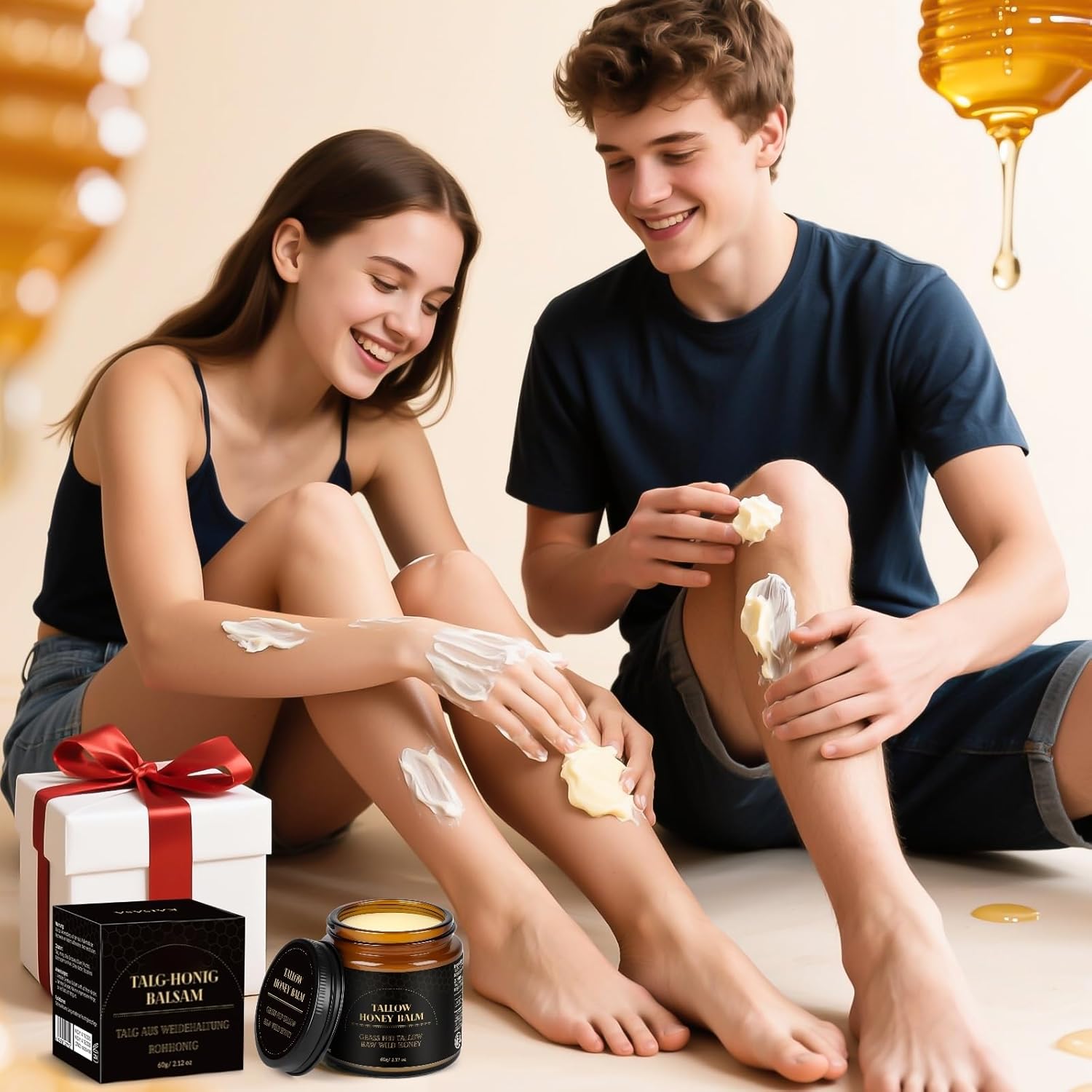 IIIMEIDU Beef Tallow for Skin, Tallow and Honey Balm for Face Moisturizer Balm, 100% Natural Organic Grass-Fed Beef, Honey, Vitamin E Oil for Body & Face (2.1 Oz) - Image 7