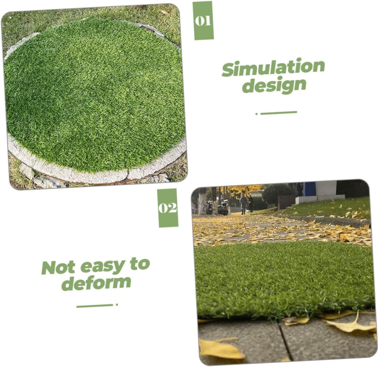 Totority Simulated Grass Table Mat Outdoor Faux Placemat Manhole Cover Decorative Turf