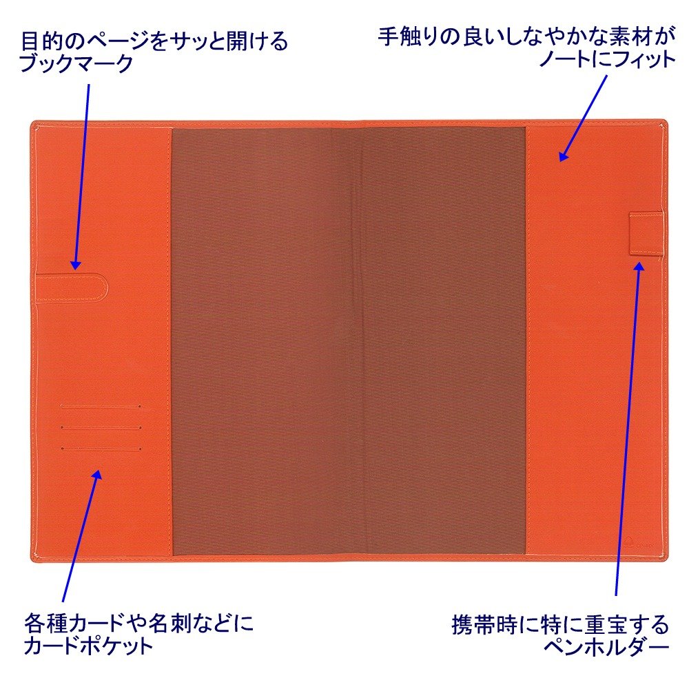 【ちよぴー様オーダー品】A4ノートカバー ダークグリーン オレンジキャメル Amazon | コレクト ノートカバー本革調(合成皮革製) A4判 CP-44X-OR