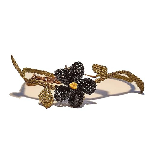 Flower Bracelet Needle work Handmade, Turkish oya, Women Gift, Traditional, Charm Bracelet, Handmade Bracelet, Bracelet in Bright Colors