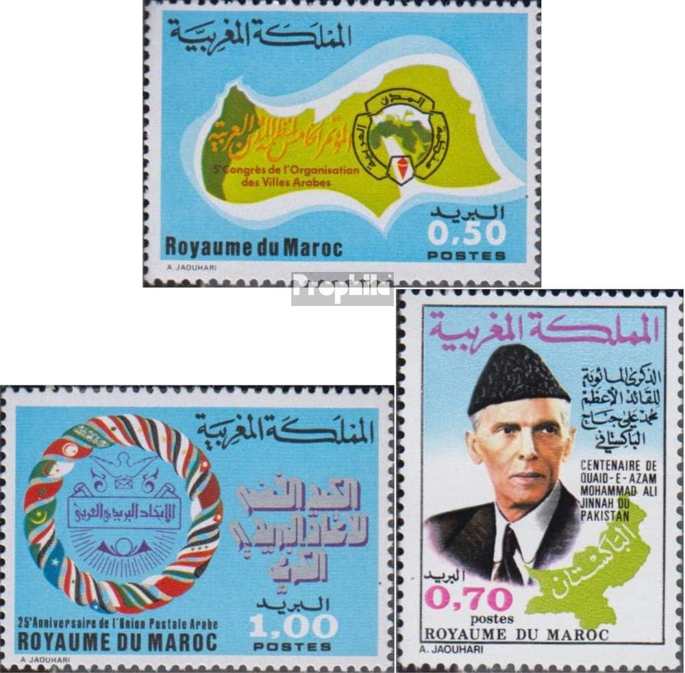 Morocco 865,866,871 (complete.issue.) 1977 Congress, Post, Jinnah (Stamps for collectors)