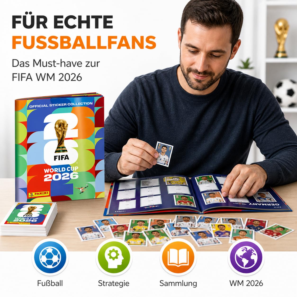 TK Gruppe Timo Klingler Panini WM 2026 XXL Set - Album & Sticker - Spielplan, Stickeralbum - zum Sammeln Fußball Weltmeisterschaft 2026 (Sammelalbum)