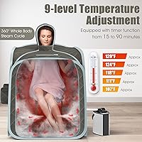 Vista 4 de COSTWAY - Sauna de vapor portátil, control remoto, vaporizador de 3L, sauna plegable con 9 temperaturas y temporizador de 90 minutos, atomización