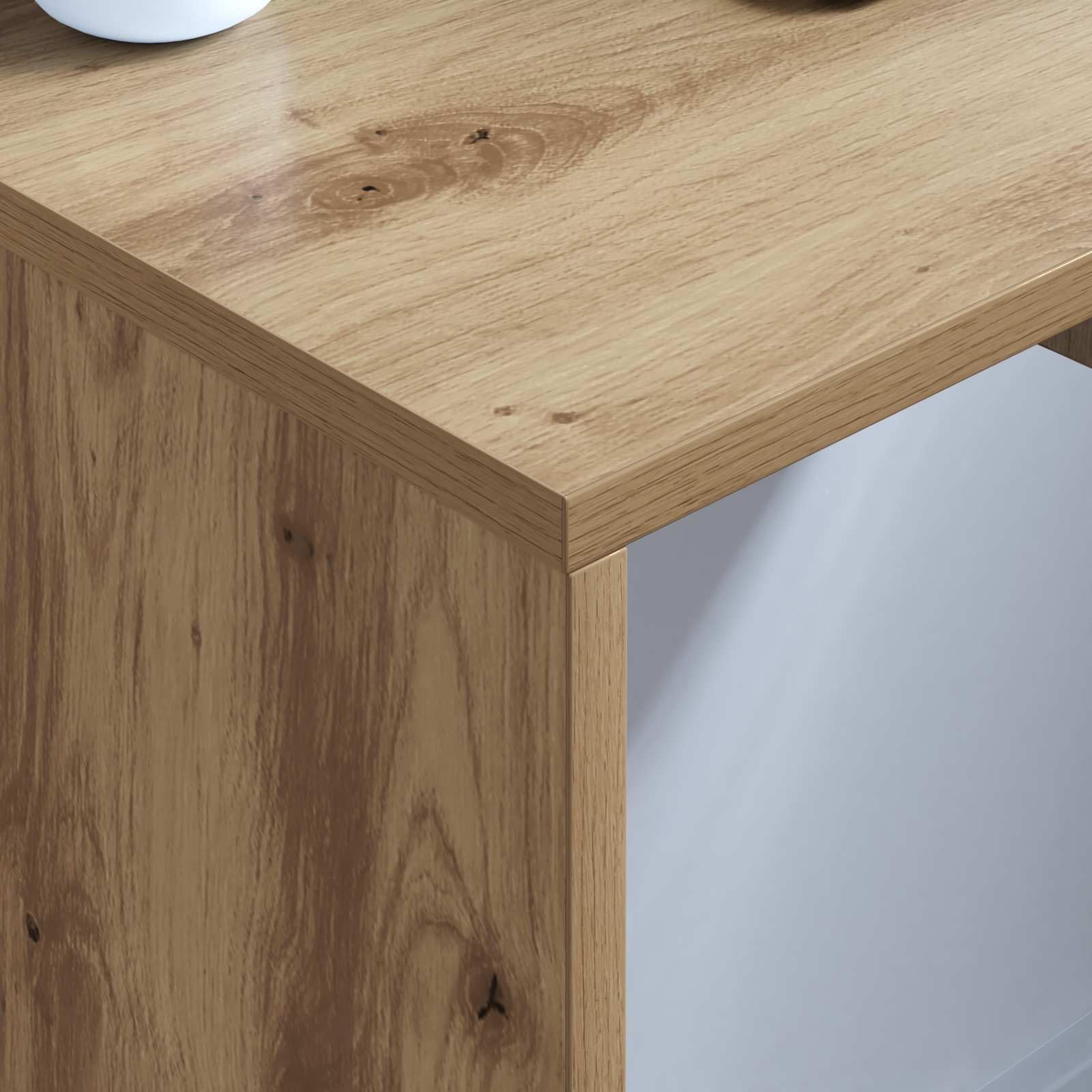 Wandtisch Artisan-Eiche Holzwerkstoff 60 x 45 x 30 cm platzsparender Schreibtisch für Homeoffice Arbeitszimmer mit Ablage und ergonomischem Design ideal für PC Laptop Schüler und Gaming