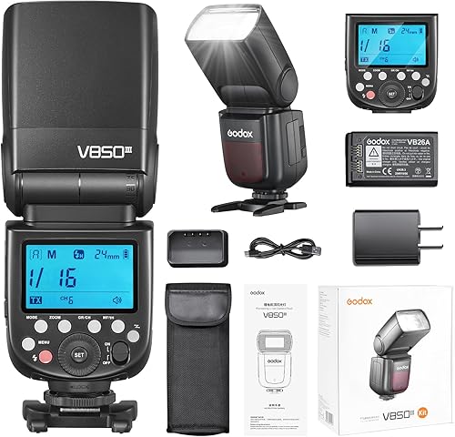 Miniatura 21 de Godox V860III-S para flash de cámara Sony, kit de flash de iones de litio Ving V860III TTL, HSS 1/8000s 2.4G GN60 Speedlight, batería 2600mAh