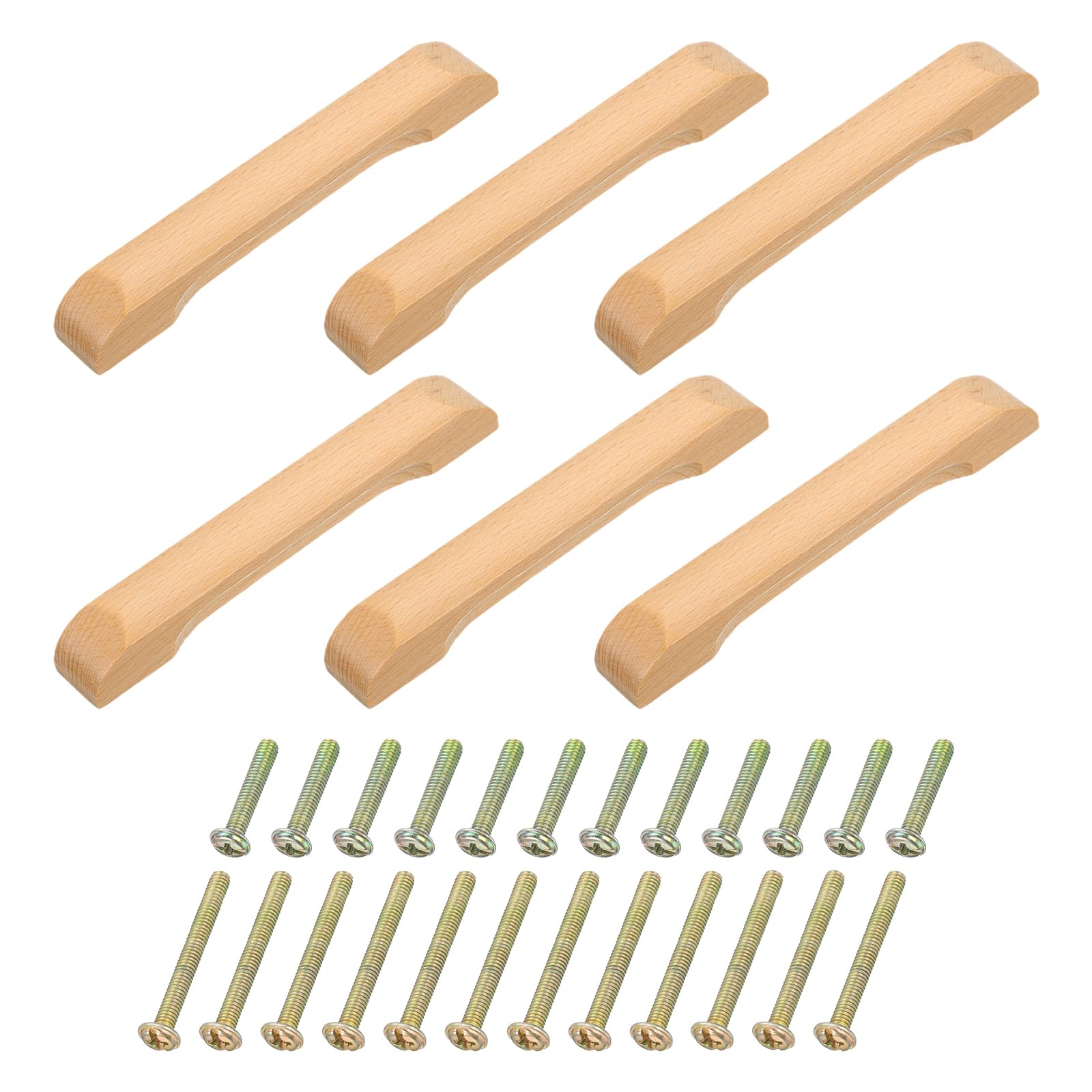Tiradores de madera ergonómicos de 128 mm para renovar cajones de cocina y aparadores