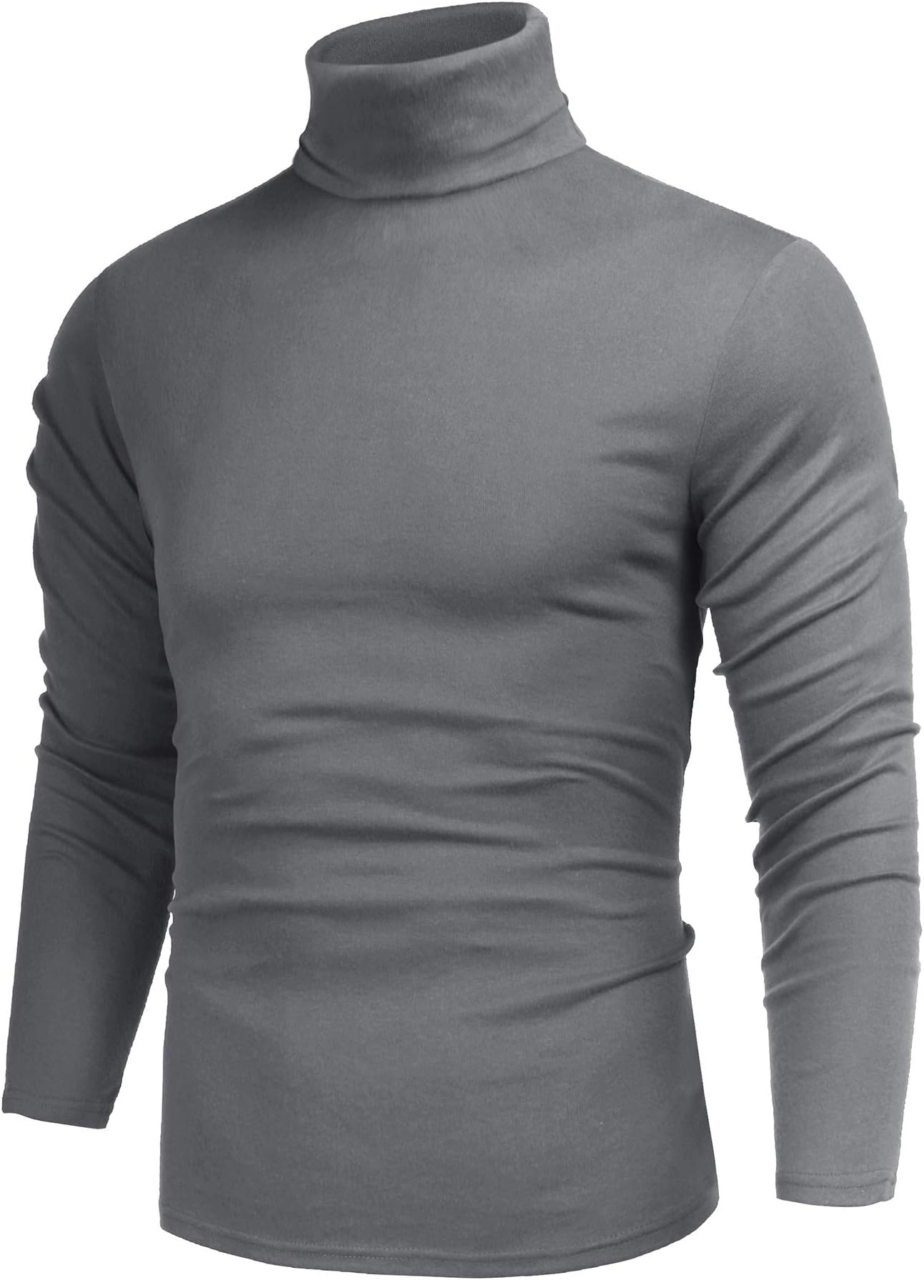 Poriff Men's Casual Slim Fit Basic Tops Knitted Lightweight Turtleneck Pullover Sweater