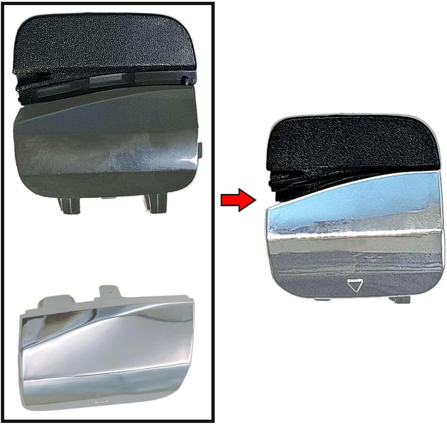 2in1 Rear Tow Cover Fit 20-25 Mercedes-Benz GLE Coupe W167 amg Line for GLE350 GLE350de GLE400e GLE450d 2019 2020 2021 2022 2023 2024 2025 Bumper Towing Hook Eye Cap
