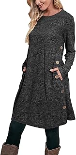 Women's Winter Dresses Long Sleeve Dress with Pockets...