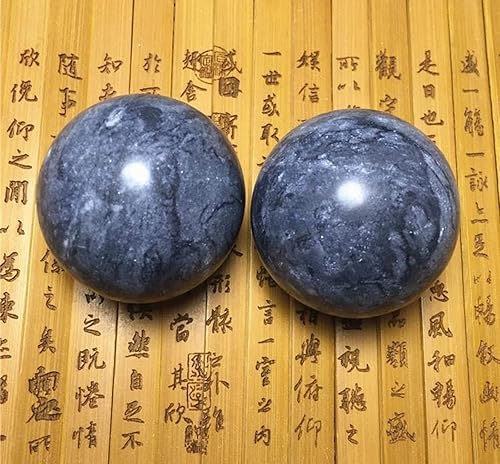 Miniatura 7 de Pelota Baoding gris oscuro, bola de masaje china para deportes de salud, utilizada para descompresión de la mano bola de ejercicio (2 pulgadas de