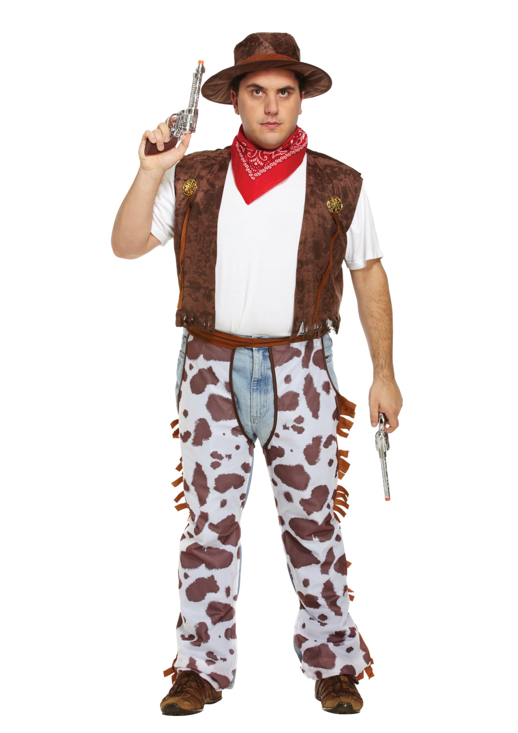 Adult Men's Western Cowboy Chaps Fancy Dress Costume. XL Size Costume. Perfect For A Stag Do or for any Cowboys and Indians Inspired Events.