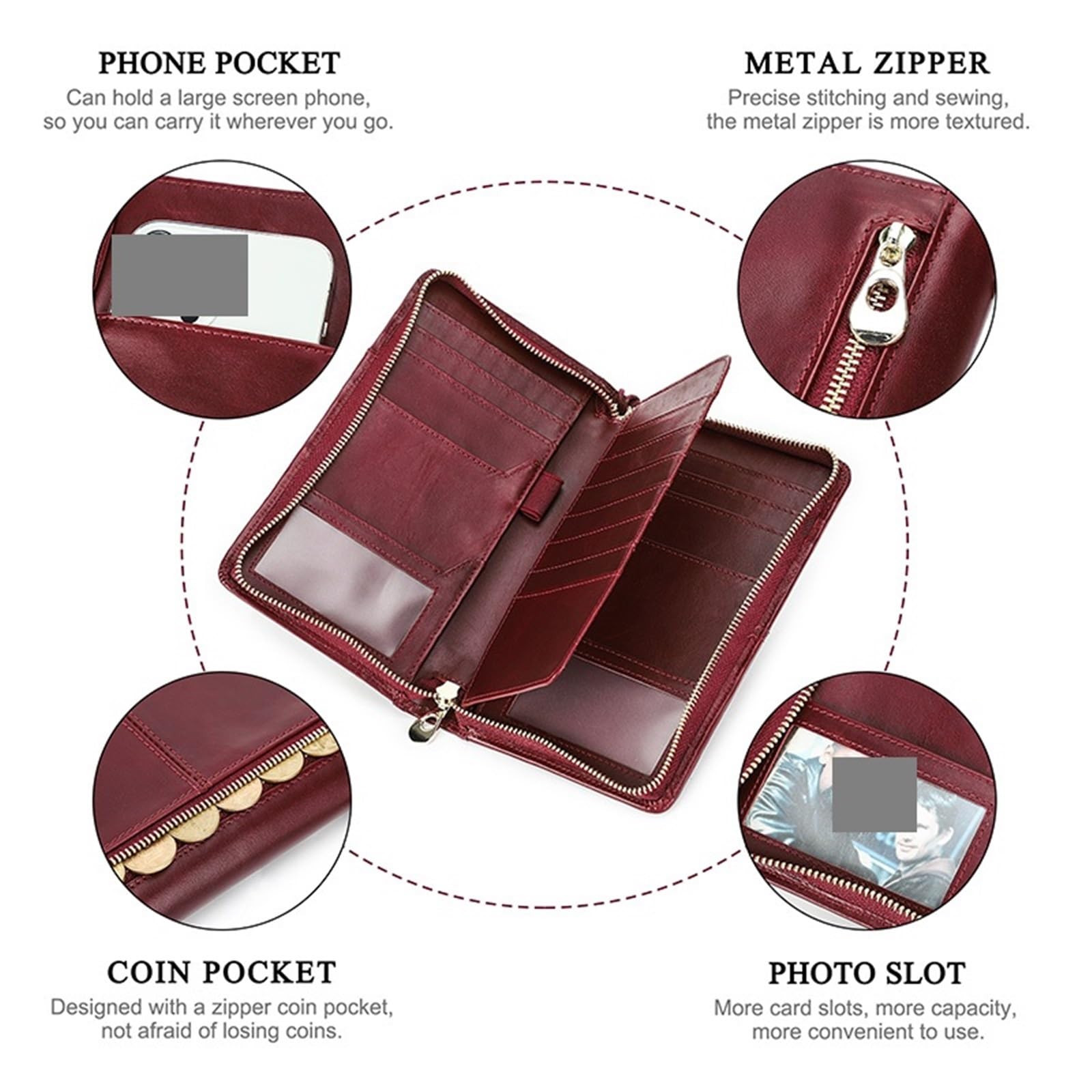 Funda de cuero for pasaporte familiar, bolso mano viaje, tarjetero, accesorios, estuche for documentos, funda for Para Documentos(Red)