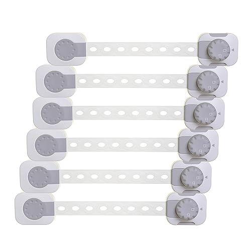 Dreambaby Twist 'N Lock - Cerradura multiusos para niños, color gris, paquete de 6, modelo L1445