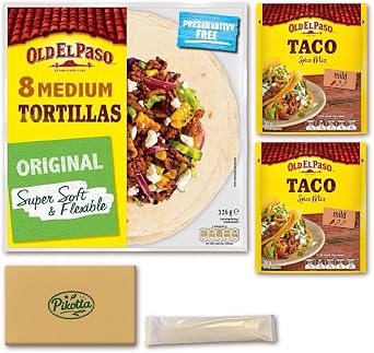 Old Elle Paso Tortilla & Octopus Seasoning Set, Easy to Wrap, Home Parties, Birthday Parties, BBQs, Freely Arrange Serves 2 to 4 People