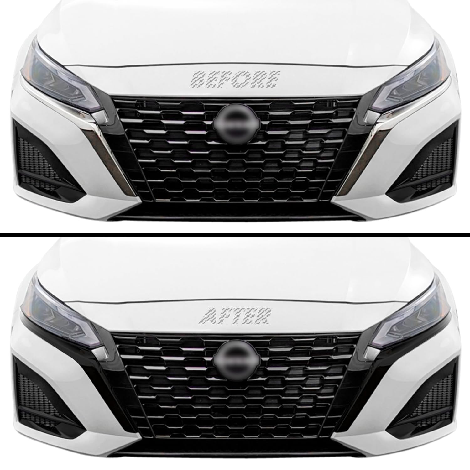 SlickMod Chrome Delete Blackout Vinyl Overlay for 2023-2025 Nissan Altima Grill Trim (Gloss Black)