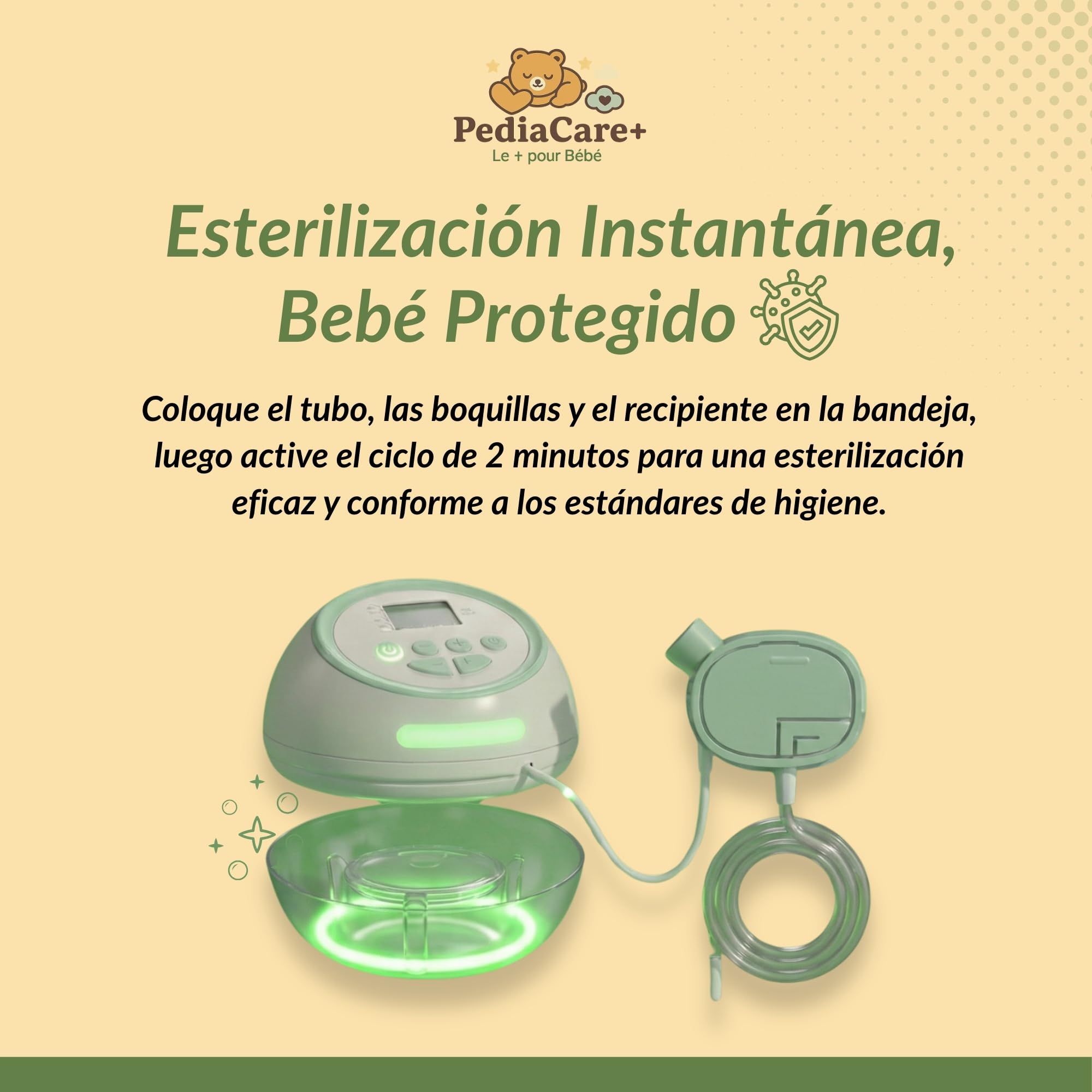 Pediacare+ Aspirador Nasal Eléctrico Bebé Silencioso – Saca Mocos Bebé Recargable, Higiénico con Función de Esterilización, Aspirador Nasal Recién Nacidos y Niños