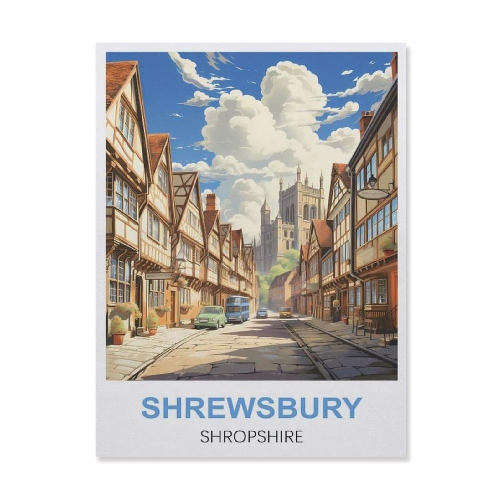 Metal Tin Sign，Shrewsbury Shropshire(20x30cm）
