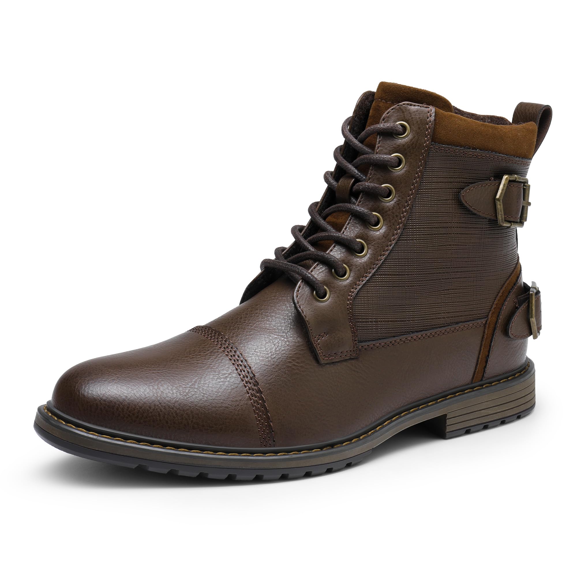 Bruno Marc Men's Motorcycle Boots Oxford Dress Boot