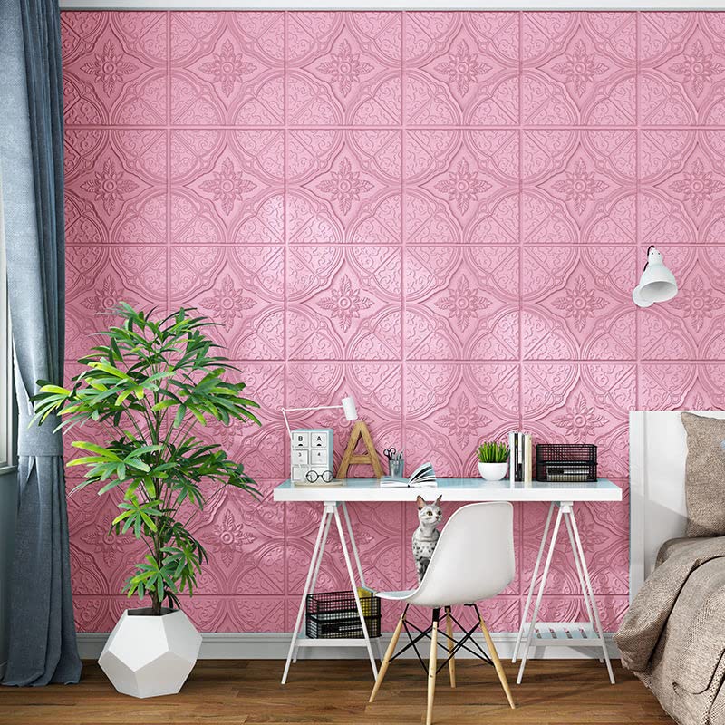 Panele ścienne, samoprzylepna tapeta 3D stereooo pianka naklejka ścienna 70 x 70 cm tapeta ścienna sufit salon samoprzylepna sypialnia dach piankowy papier dekoracja (kolor: niebieski, rozmiar: 6 szt.
