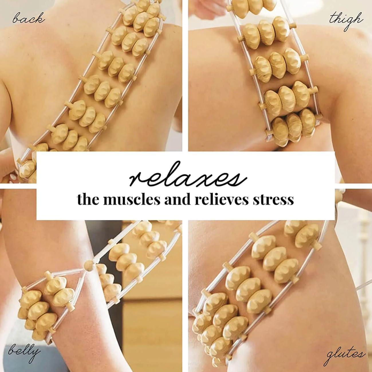 tuuli Accessories Maderoterapia, set massaggiatore per schiena, rullo di cellulite, dispositivo di drenaggio linfatico, tazza svedese