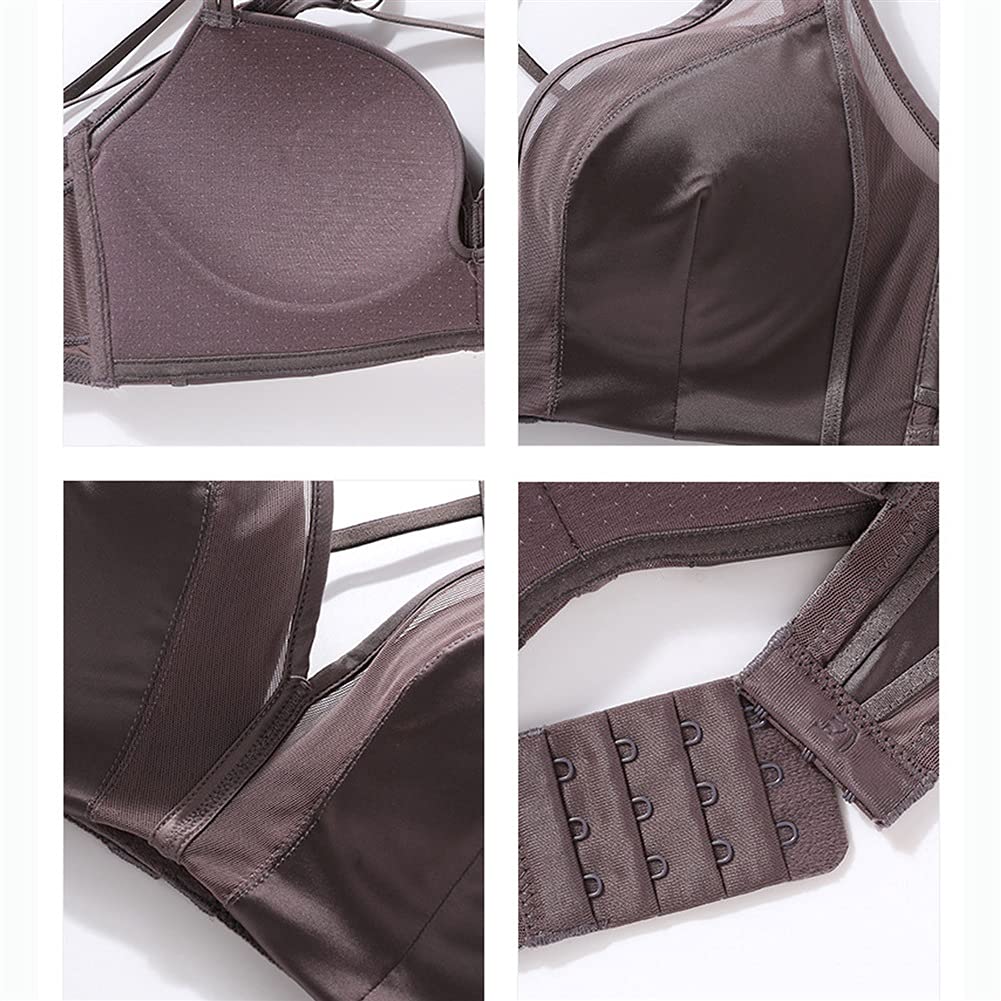 YZCIS Set Intimo da Donna Reggiseno Push up in Raso da Donna con Ferretto e Slip Intimo in Due Pezzi Set di Mutandine Bikini Bralette Sleepwear Rosso