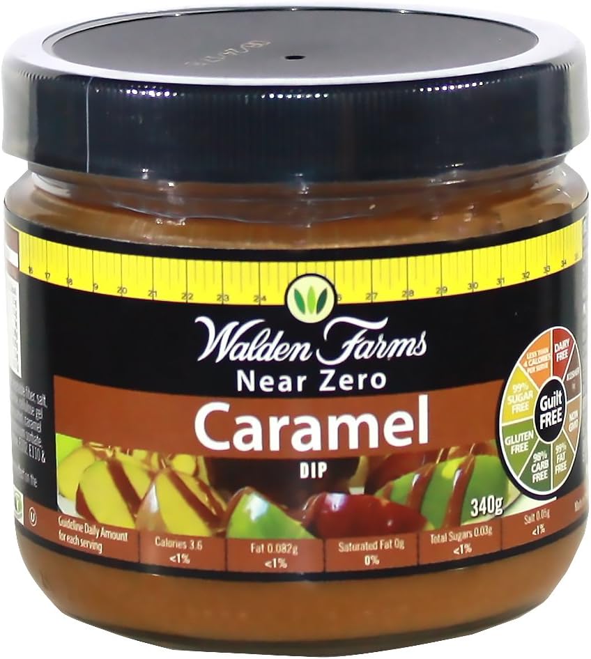 Walden Farms Caramel Dessert Dip – Zero Calorie, Sugar Free, Keto & Fat Free Sweet Topping for Apples, Desserts & More – 12 oz Jar