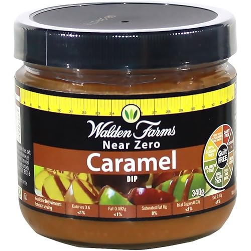 Walden Farms Caramel Dessert Dip – Zero Calorie, Sugar Free, Keto & Fat Free Sweet Topping for Apples, Desserts & More – 12 oz Jar