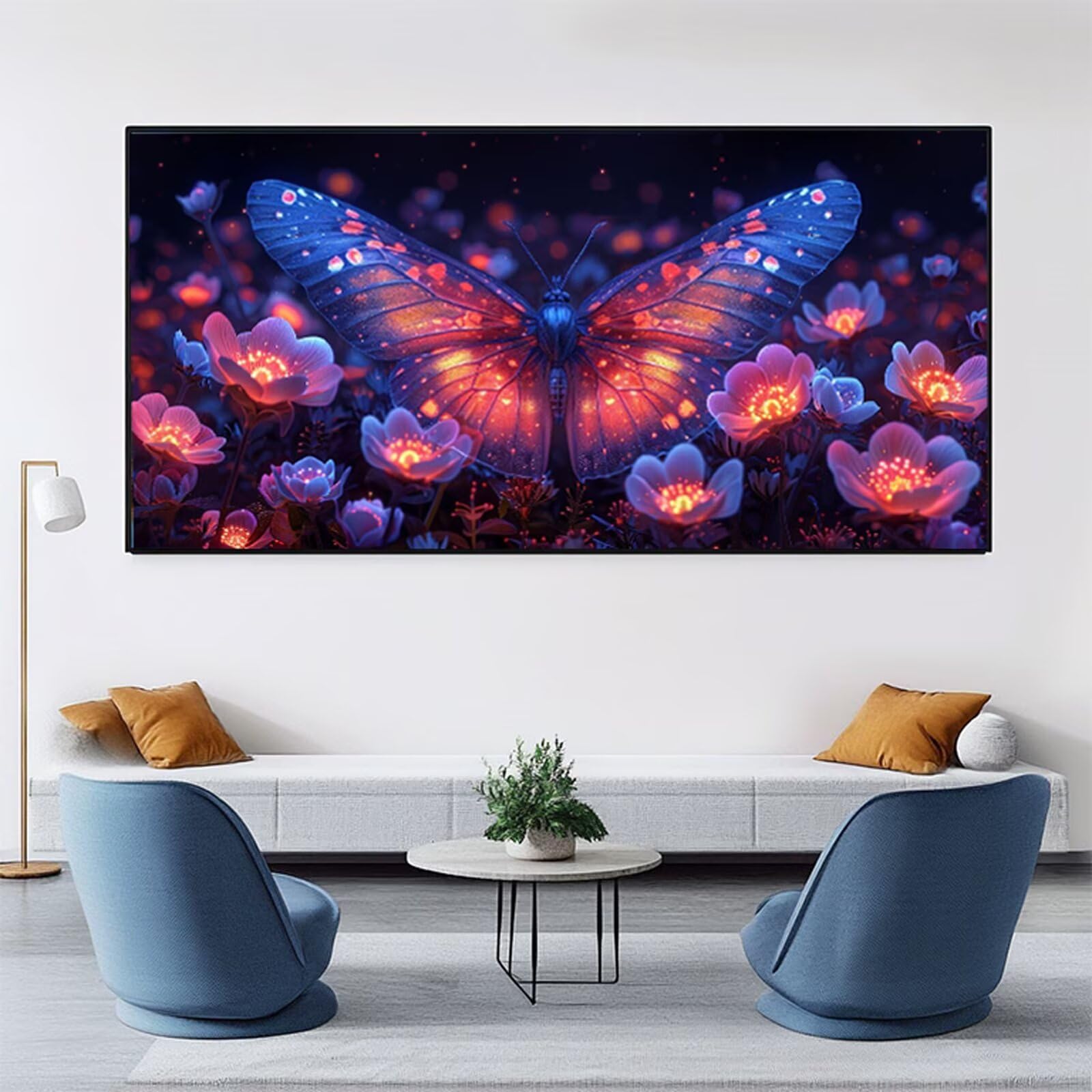 Pintar por Numeros 90x180cm Sueño Pintar por Numeros Adultos Mariposa Paint by Numbers Adult, Cuadros para Pintar con 3 Pinceles y Pigmento, Manualidades Adultos para Decoración Pared Sin Marco RB-864