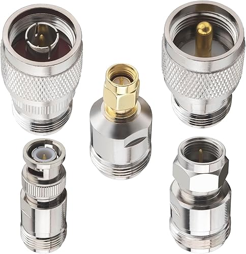 Miniatura 5 de Kit adaptador coaxial de RF tipo N enchufe hembra a tipo N Tipo F UHF BNC SMA macho hembra BNC SMA Jack a N Tipo WiFi Antena convertidor de radio