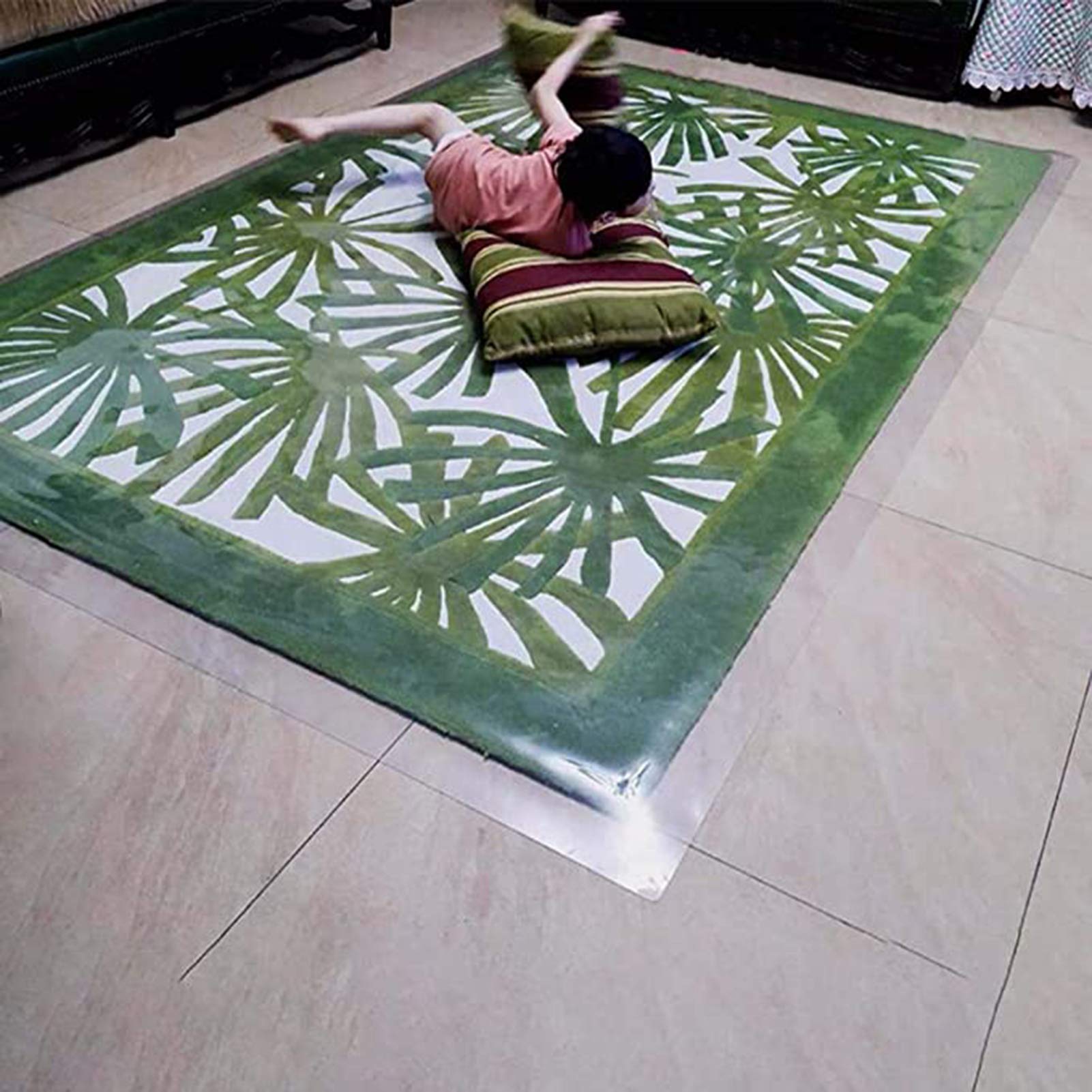 Protector de suelo de PVC transparente para evitar arañazos y resi de alto impacto, 2 mm de grosor, 50 x 180 cm, ideal para oficinas, alfombras y suelos