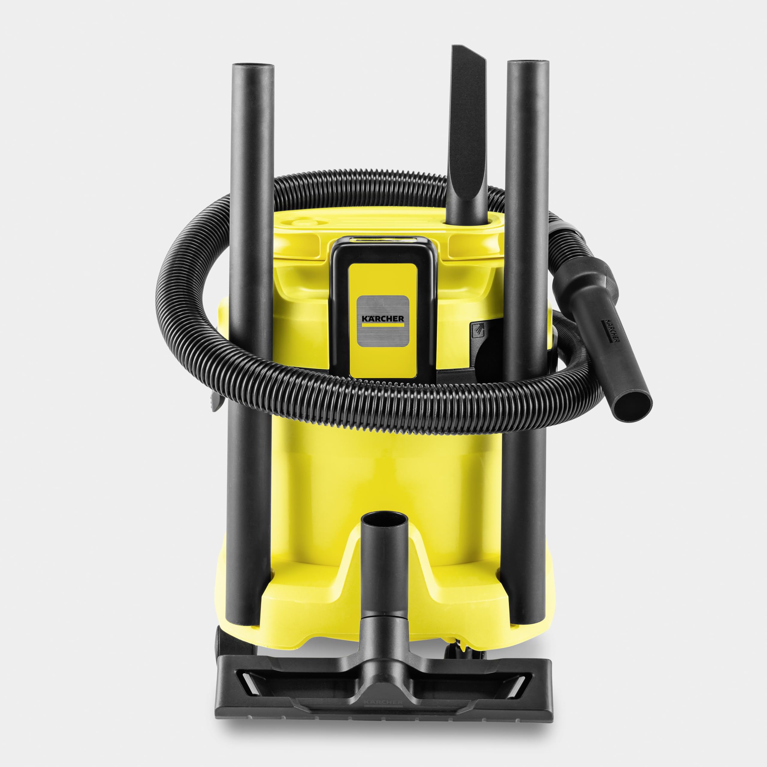 Kärcher Aspirateur Eau et Poussières sans Fil 18 V WD 2-18, Fonction Soufflerie, Cuve : 12 l, Flexible d'Aspiration : 1,8 m, Filtre Cartouche, Sachet Filtre Ouate, Suceur Eau/Poussières, sans Batterie