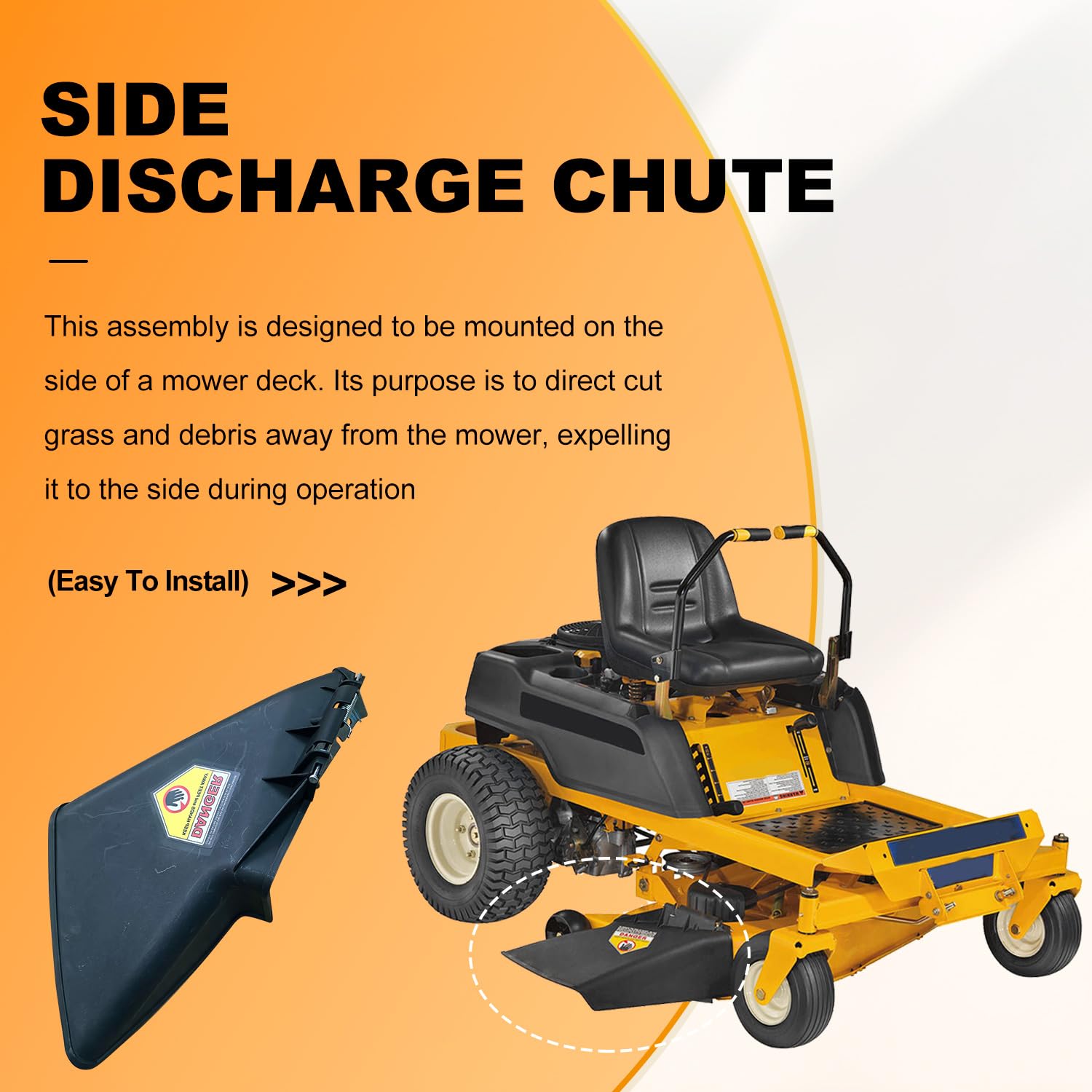 deawater 631-05229 - Conjunto deflector de canal de descarga de cubierta para MTD Craftsman Troy-Bilt Cub-Cadet Murray Yard-Machine Yardman LT1040 LT1045 LT2042 descarga lateral, 631-0216 631-05193