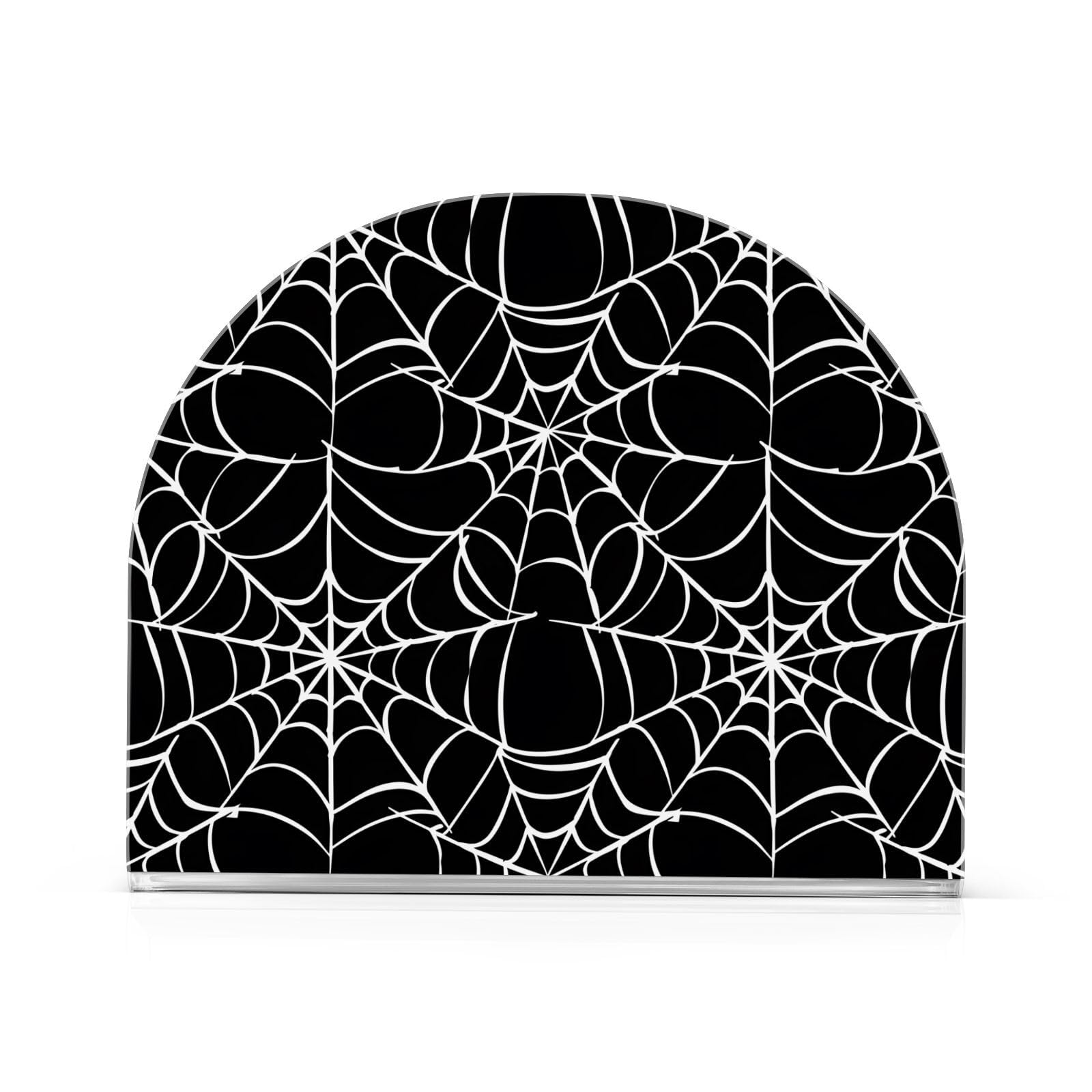 Servilletero de telaraña de Halloween para mesa, servilletas, dispensador de pañuelos acrílicos, cocina, comedor, baño, fiesta, decoración de coche