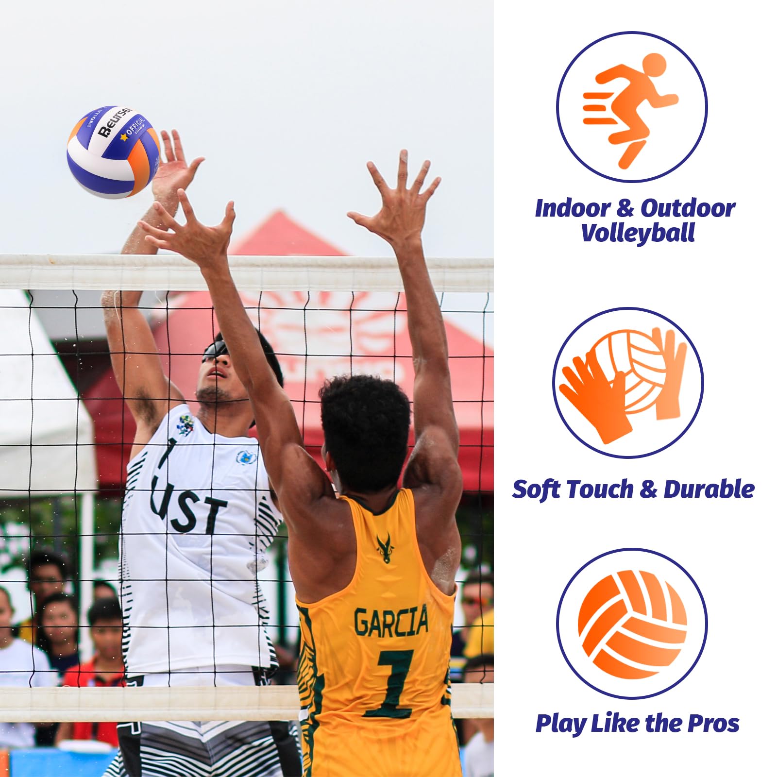 Beurseaf Pelota Voleibol, Balon Voley Playa Tamaño 5 para Interior y Exterior - 5