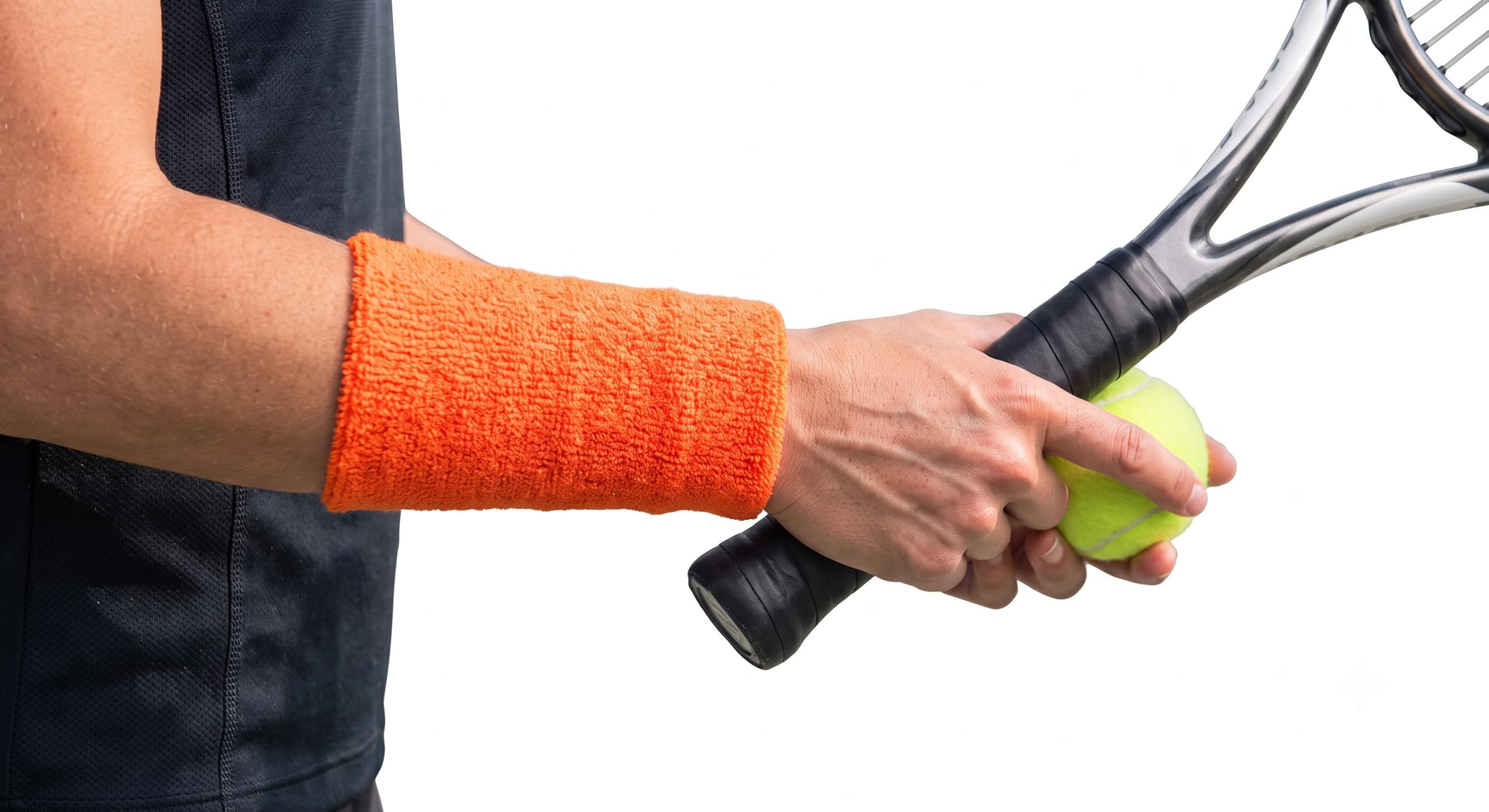 Worldwide Wristband 3 x 3 Inch Wrist Sweatbands Tennis Wrist Bands Absorbent Sweatbands for Football Basketball Running Athletic Sports and Working Out, Pack of 1 Flora Orange 5 Inch-image-10