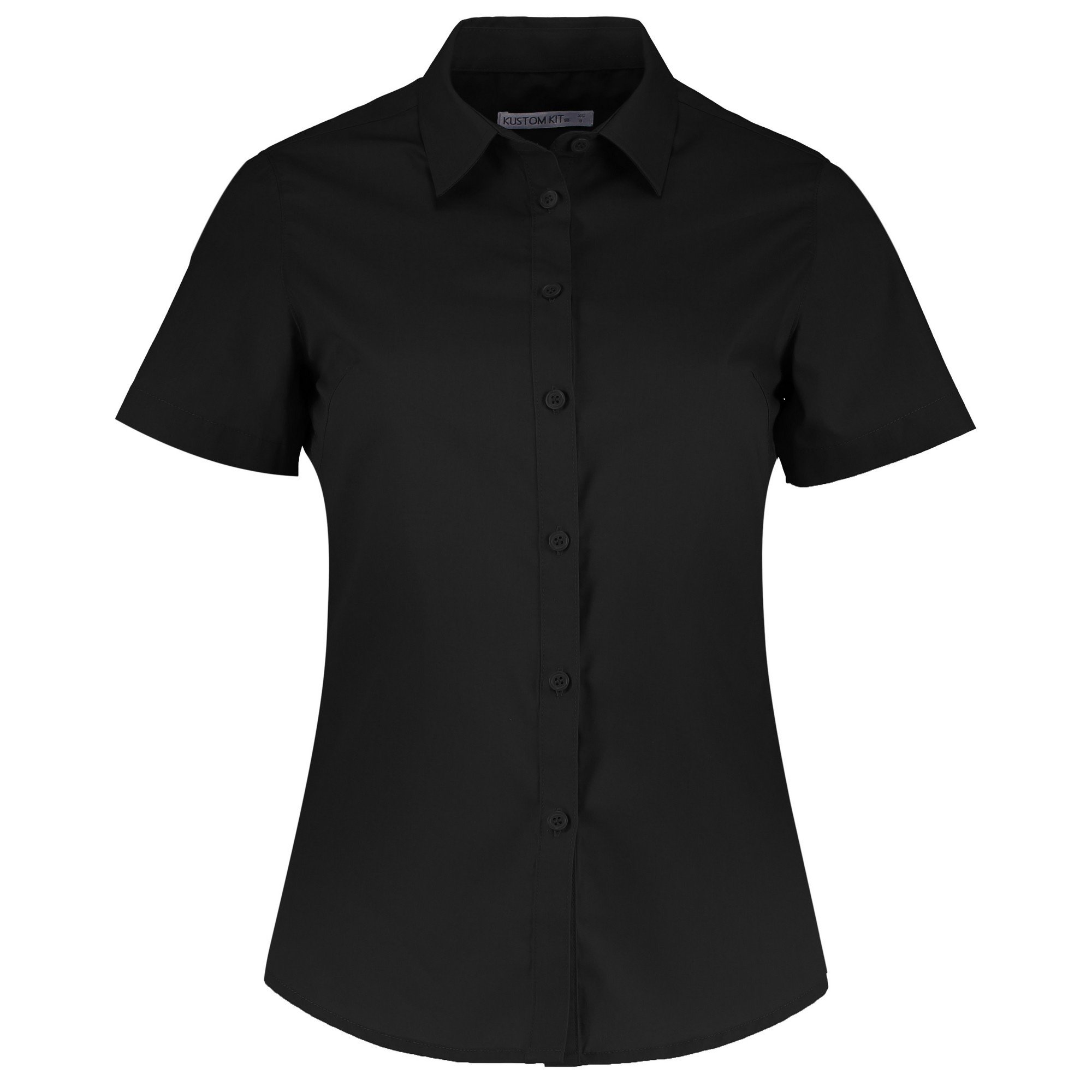 Kustom Kit Womens/Ladies Short Sleeve Poplin Shirt (12) (Black)