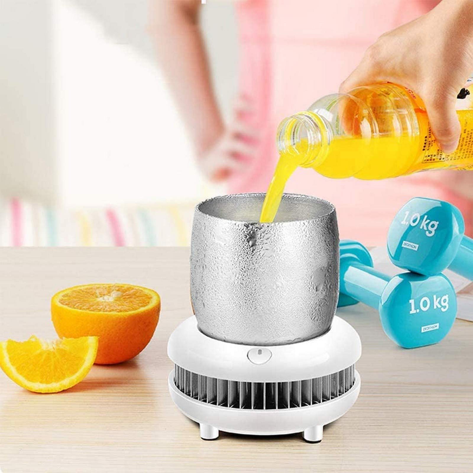 13.4 oz portable rapid cooling mugs, fridge summer drinks cooler with aluminum cups for water milk wine, cola, beer, drinks