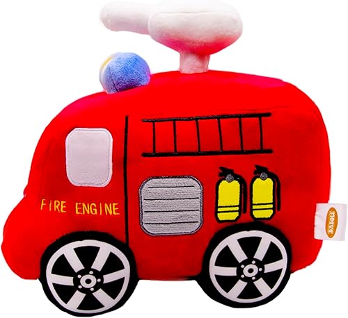 Miniatura 3 de Vehículo especial de peluche suave de camión de bomberos de felpa, juguete de rescate de peluche, regalos dulces para niños, regalo para cumpleaños