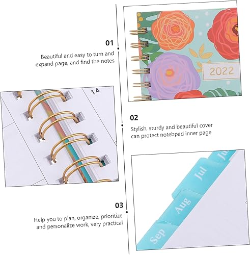 Miniatura 3 de STOBOK 1 agenda 2022, cuaderno de planificación de escritorio 2022, diario diario 2022, libro de planificación mensual, planificador de bolsillo
