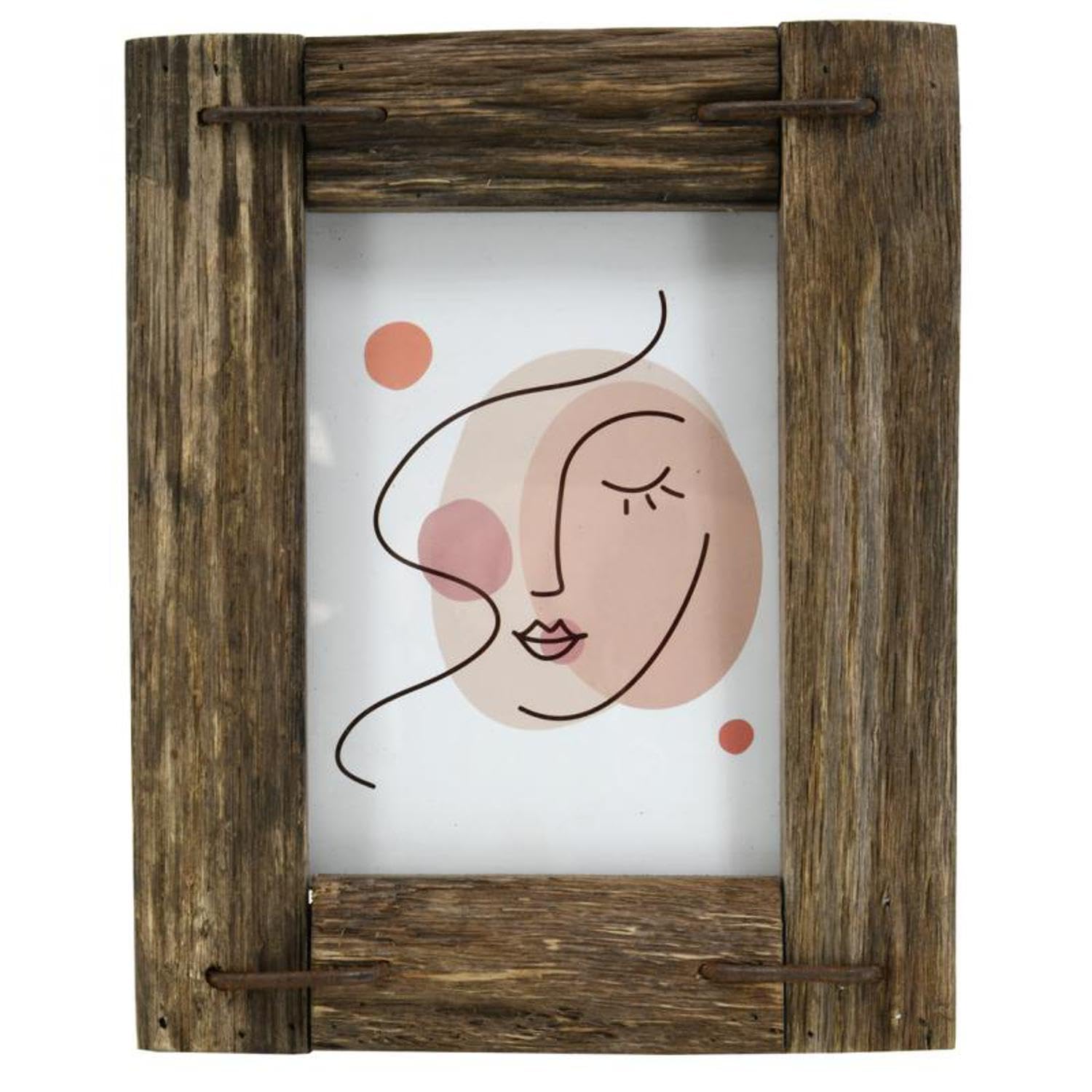 Cadre Photo en Bois Recyclé Unique avec Vitre en Verre et Finition Artisanale