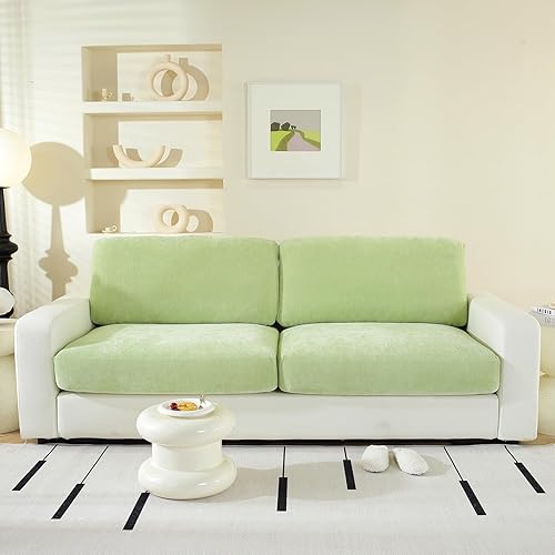 Miniatura 8 de Fundas de cojín individuales para sofá, fundas elásticas para sofá en forma de L, fundas de sofá de felpilla más suave para 3 cojines de sofá,