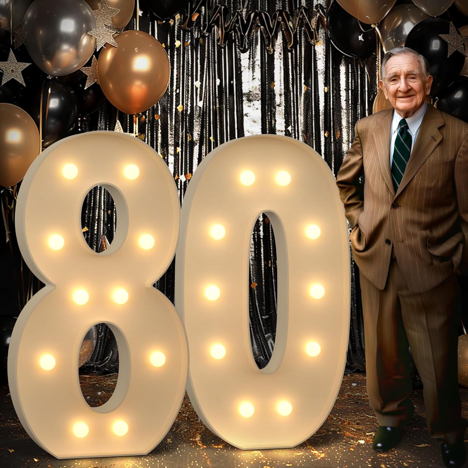 imprsv 4FT Marquee Number 5 Light up Number 5th Birthday Decorations Large Numbers Big Mosaic Numbers for Balloons Birthday Decor Number Five Balloon Frame Anniversary Decors