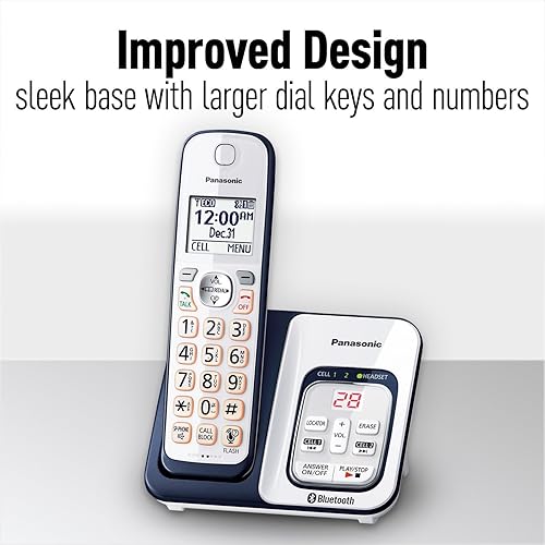 Miniatura 8 de Panasonic KX-TGD563A Link2Cell - Teléfono inalámbrico Bluetooth con asistencia de voz y contestador automático, 3 teléfonos (renovado)