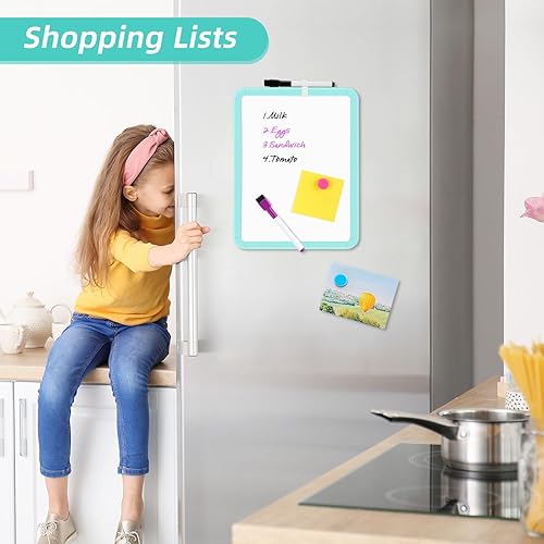 Miniatura 2 de Pizarra blanca pequeña de borrado en seco, pizarra magnética de borrado en seco de 8.5 x 11 pulgadas, mini pizarra blanca con marcadores para niños,