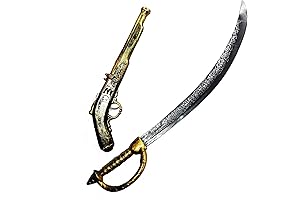 JOYIN 28 Inches Adults Pirate Sword and 16 Inches Pirate Pistol Set