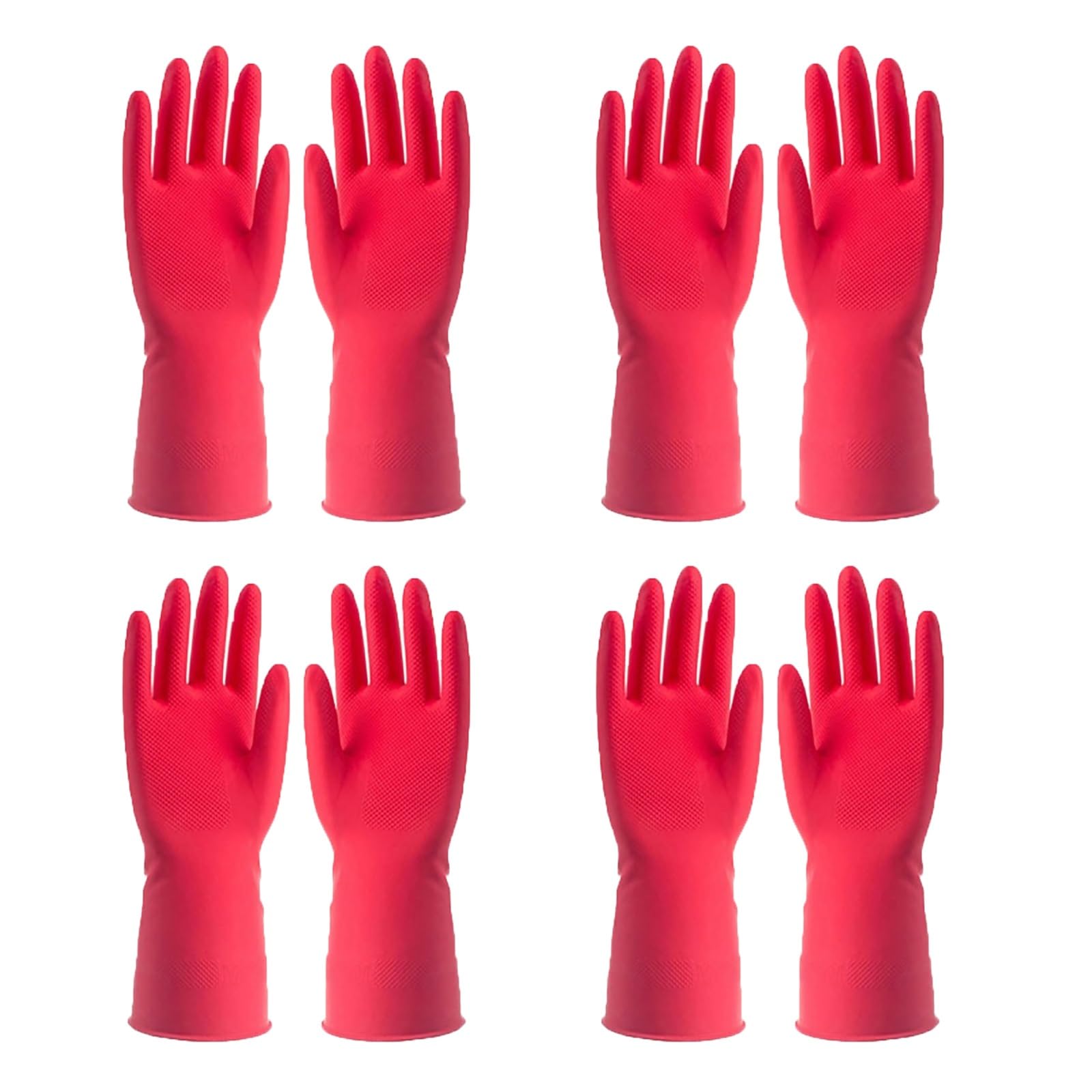 LUNCHS Dish Gloves 4 Pairs Kitchen Gloves for Washing Dishes Good Elasticity with Texture Rubber Gloves Suitable for Doing Household Chores(M_BASIC)