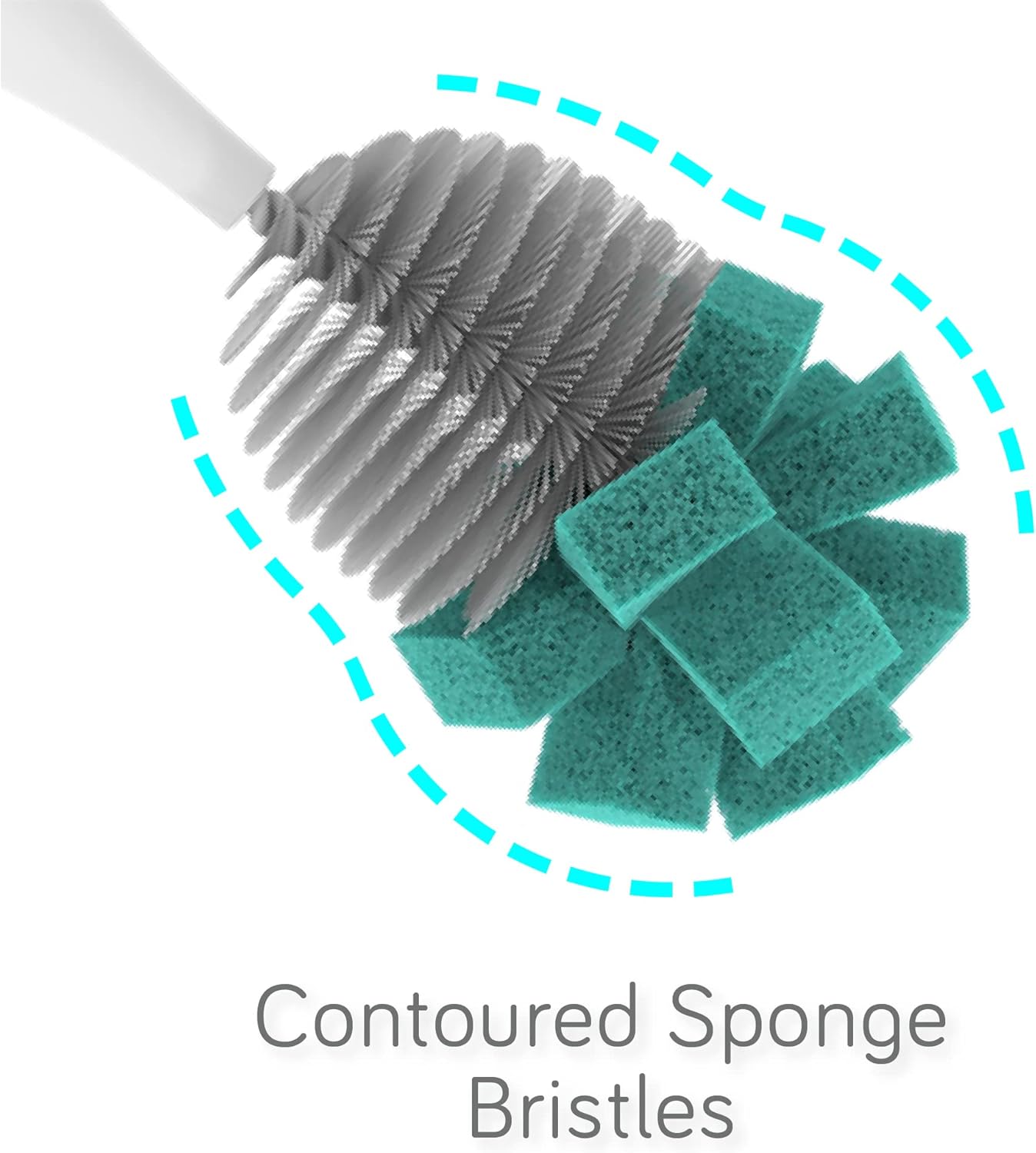 Nanobebe Baby Bottle Cleaner Replacement Heads - for E-Brush Electric Rechargeable Bottle Cleaning Brush and Flexy Brush in Gift Sets, for Baby Accessories, Pacifiers, and Sippy Cups - 4pk, Grey